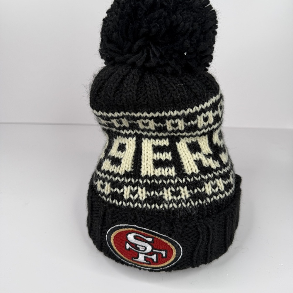 San Francisco 49ers‎ Hat Beanie Gloves Pom Mens One Size Black NFL Ultra Game